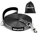 犬用リード ロングリード 犬しつけ用 訓練 大型犬 中型犬 小型犬 反射糸 夜間安全 ナイロン製 丈夫 長い 犬 ペット用品 (ブラック, 3m)