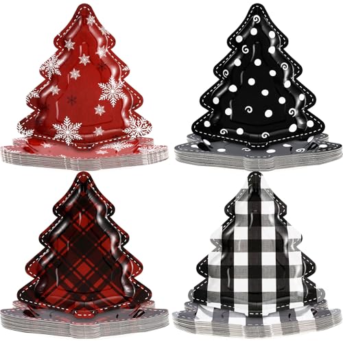 Havawish 100 Pcs Christmas Paper Dessert Plates 11x9 inch Disposable Christmas Tree Shaped Party Plates Xmas Buffalo Plaid Dinner Plate Holiday Party Supplies for Xmas Kitchen Decoration Havawish 100 Pcs Christmas Paper Dessert Plates 11x9 inch Disposable Christmas Tree Shaped Party Plates Xmas Buffalo Plaid Dinner Plate Holiday Party Supplies for Xmas Kitchen Decoration