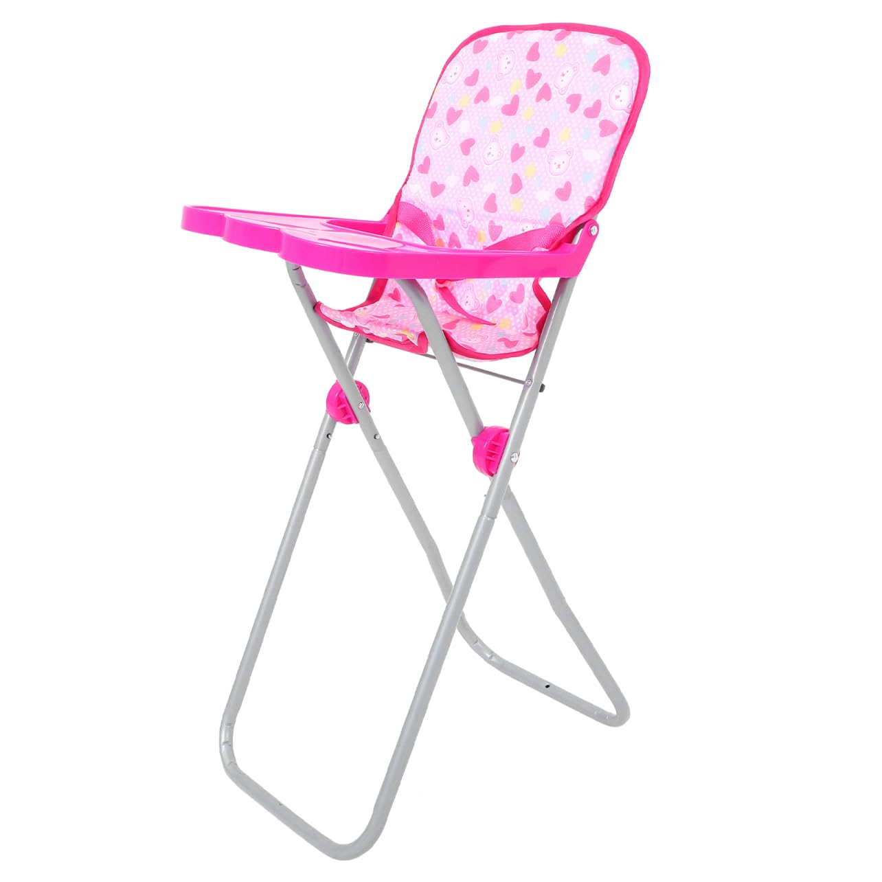 ORFOFE Silla Trona para Muñecas, Trona Alta Juguete para Niñas, Accesorios para Cosas de Muñecas, Juego de rol y Mueble Rosa