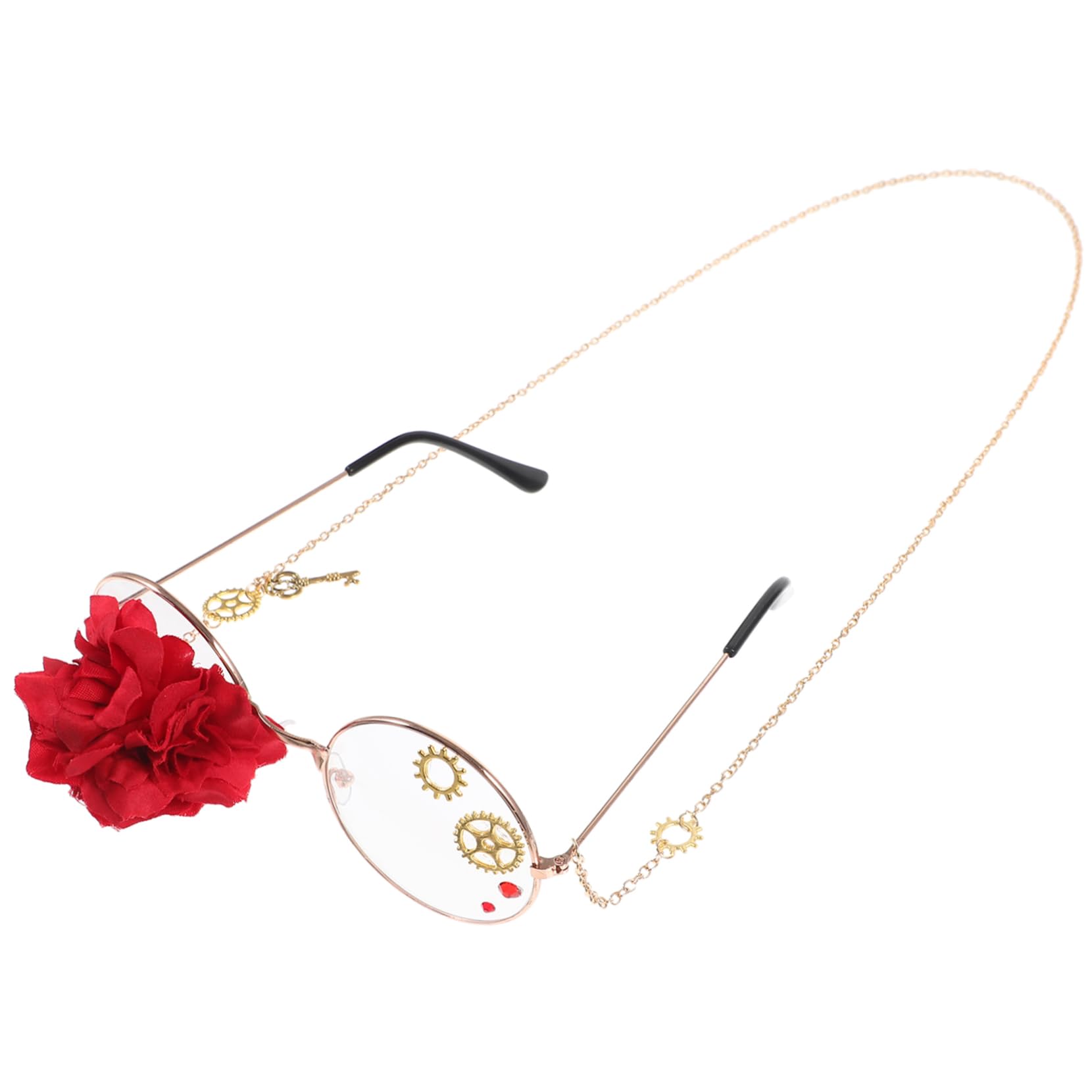 Beavorty Vintage Glasses Frame Steampunk Style Punk Glasses for Women Halloween Party Supplies Decor