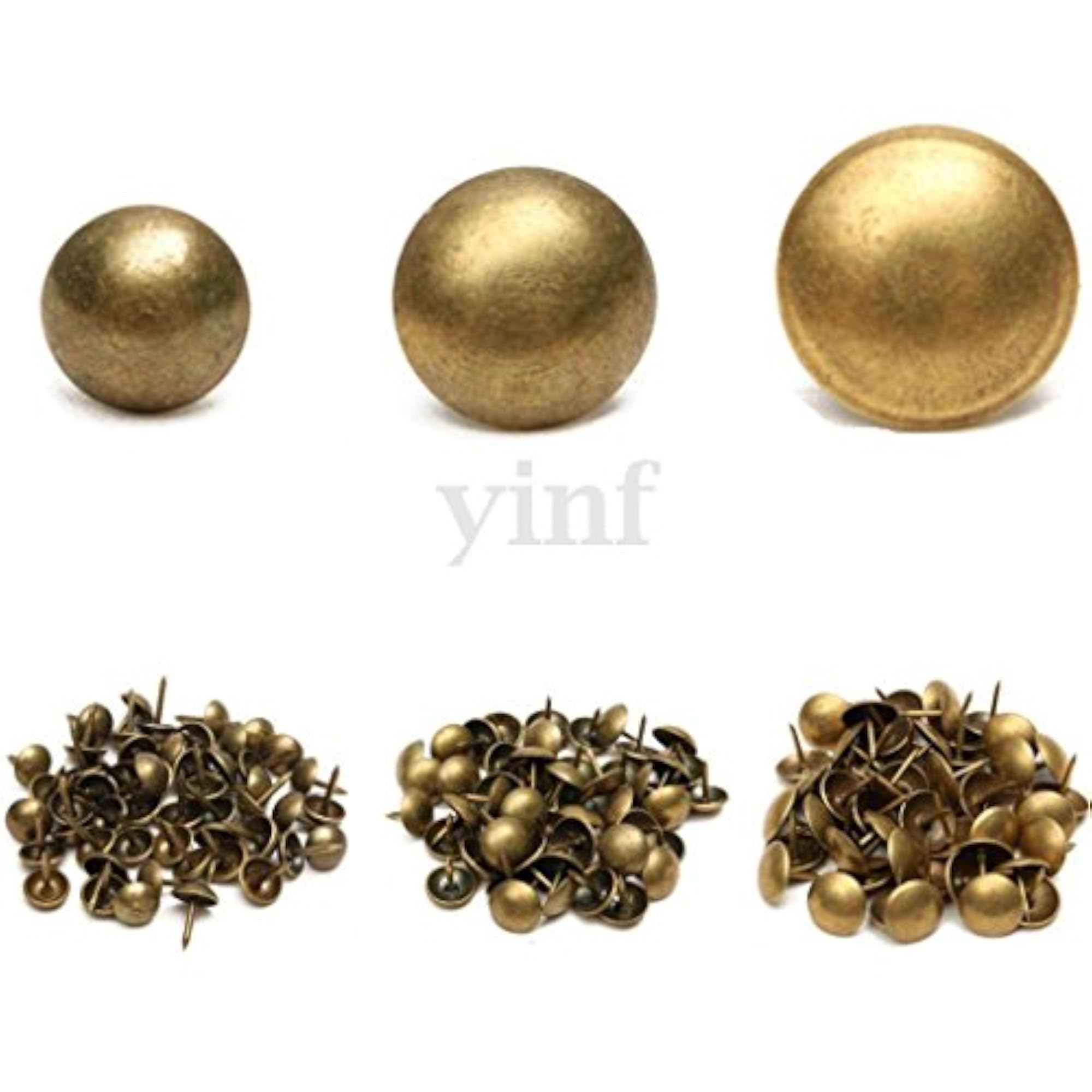 Pack of 100 Antique Upholstery Tacks in 4 Sizes