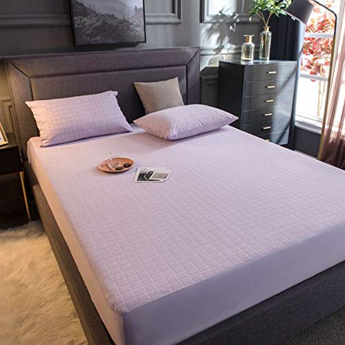 Preisvergleich Produktbild PLIENG Matratzenschoner Baumwollfrottee Wasserdicht Und Atmungsaktiv Hautfreundliche Matratzenbezug 360 ° Rundum Gesunder Schlaf,LightPurple-180x200+25cm(71x79...