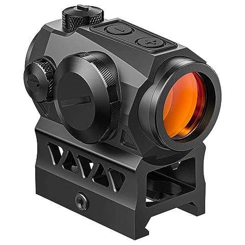 CVLIFE JackalHowl Red Dot Sight,1x20mm 2MOA Red dot Motion Awake Red Dot Scope Compact Red Dot Optics with Co-Witness Riser and Low-Profile Mount,10 Brightness Button Settings Cover