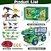 Guminnara 22 in 1 Toddler T-rex Dinosaur Truck Toy Set for Kids Boys 3-5 5-7, Tyrannosaurus Carrier Transport Truck with 18 Jurassic Dino Figures, Birthday Toy for Boys Girls 3 4 5 6 7 Years Old