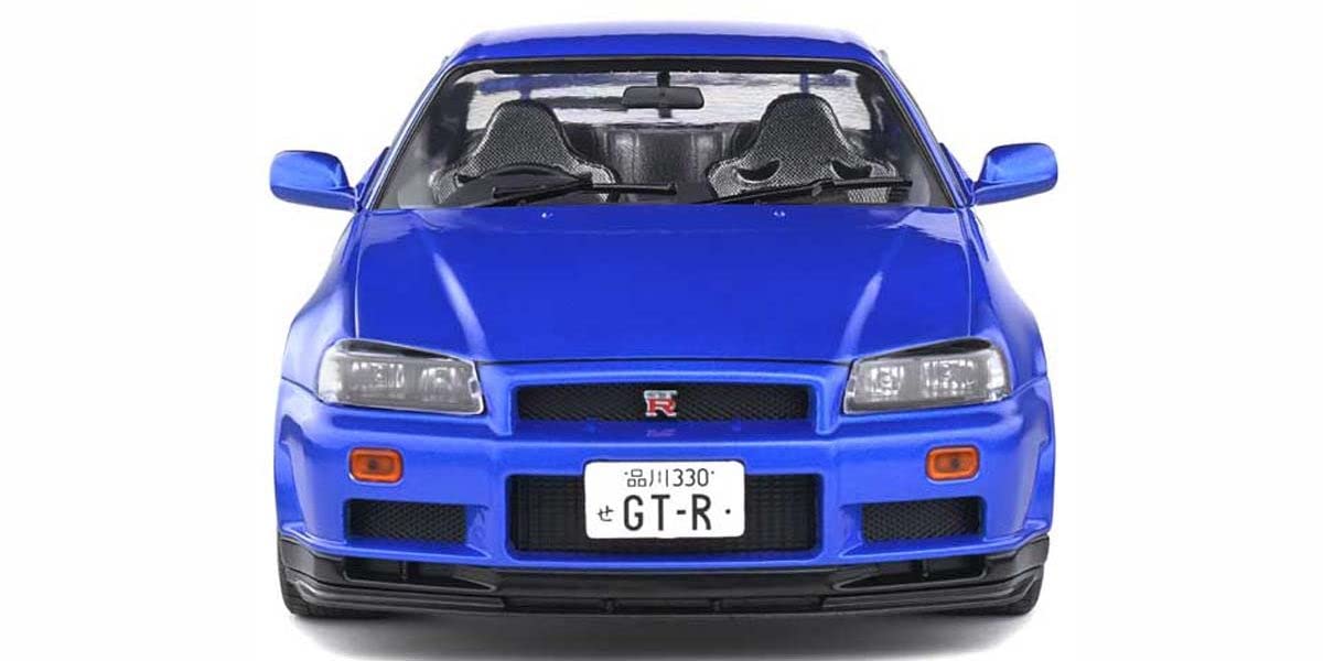 スカイライン GT-R R34 SOLIDO 1/18【新品未開封】 ミニカー SOLIDO ダイキャストモデル（開閉機構付） 1/18 日産