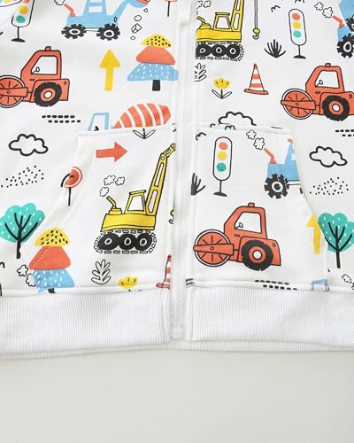 Image of Popshion Boys Toddler Cartoon Dinosaur Hoodies Jacket Cool Long Sleeve Zipper Hooded Sport Sweatshirt Coat for Kids 1-7 Years