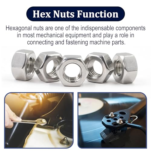 zqz 1434-20 hex nuts130 pack 304 a2-70 stainless steel hardware nutsstandard inch coarse thread nuts