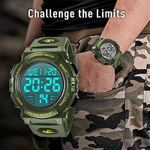 Image of L LAVAREDO Digital Men's Watch (Black Dial Black Colored Strap)