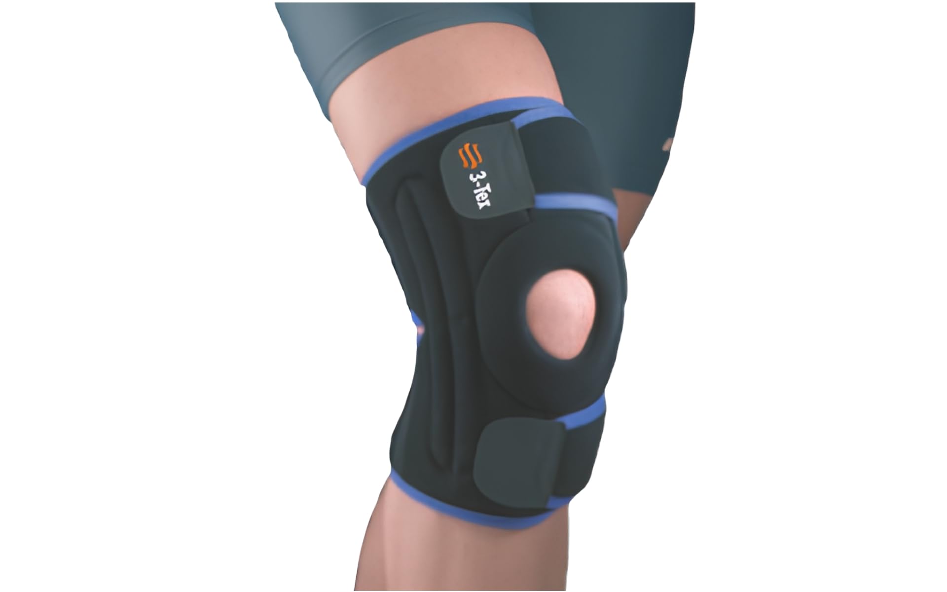 Ausilium Ginocchiera Steccata Aperta con Foro Rotuleo per Ginocchio - Supporto e Stabilizzazione Articolare per Lesioni Legamentose e Instabilità