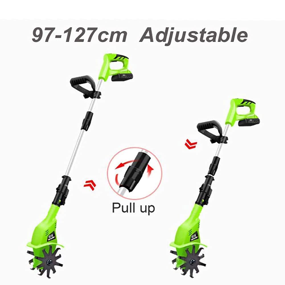 Motozappa senza fili per il giardino, motozappatrice da giardino con batteria ricaricabile e caricabatterie da 4000 mAh, zappatrice manuale elettrica zappatrice per terreni coltivatori portatili