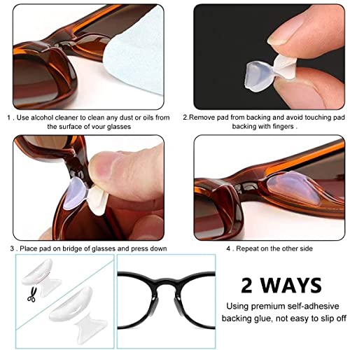 Image of MAYCREATE 12 Pairs Eyeglass Nose Pads, Anti-Slip Silicone Glasses Nose Support Pads Replacement, Anti-Slip Air Chamber Nose Pads for Full Plastic Frames, White