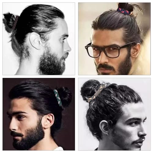 Voyyphixa 10 Pieces Braided Hair Ties for Men Unisex Boho Hair Bands for Buns Curly Thick Dense Hair No Damage Stretchy Fancy Hair Ties Bracelet Hair Ties (10PCS) - Image 2