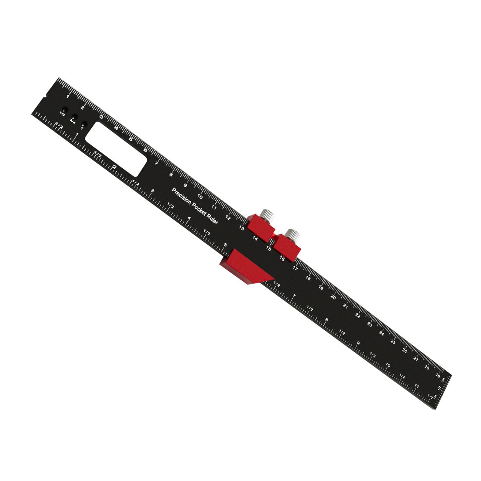 Buxuaaaa 300Mm 6/8 / 12Inch Slide Ruler With Stop Woodworking Ruler Professional Track Inch & Metric Scribing Measuring Gauge Marking