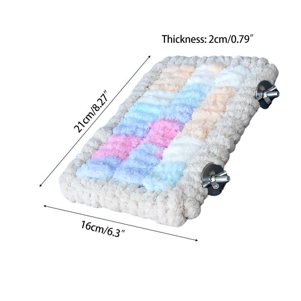 MiOYOOW Cama de jaula para pájaros, nido colorido para dormir, hamaca colgante cálida para pájaros, marco de acero inoxidable 304 integrado para plataforma de pie de invierno, suministros de jaula de