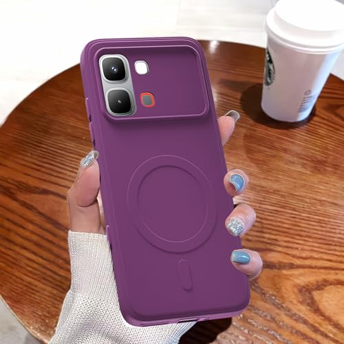 Image of Pikkme Back Cover for Infinix Note Edge 5G Soft Matte Silicone Mag-Safe Design (Mag-Safe Not Support) Camera Protection | Slim Fit Bumper Cover (Purple)