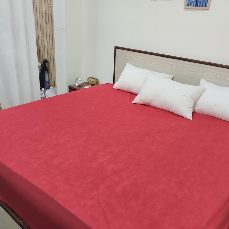 Image of Premium 100 Percent Waterproof Mattress Protector with Elastic Non-Woven | Hypoallergenic Mattress Cover Soft Elastic Bed Protector for Queen Size Bed 72x60 Inch Fit On 10 Inch 6X5 Feet, Maroon