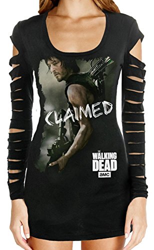 Juniors Long Sleeve: The Walking Dead - Claimed Laser Cut Cover Up Juniors (Slim) T-Shirt Size M