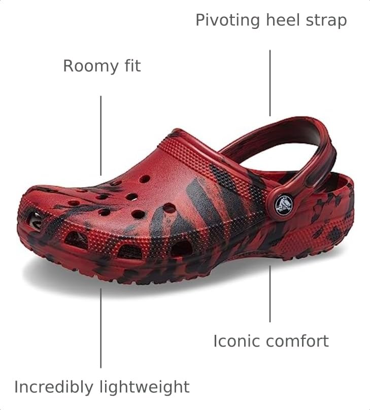 Image of Crocs Unisex Adult Classic Marbled Tie-dye Clogs