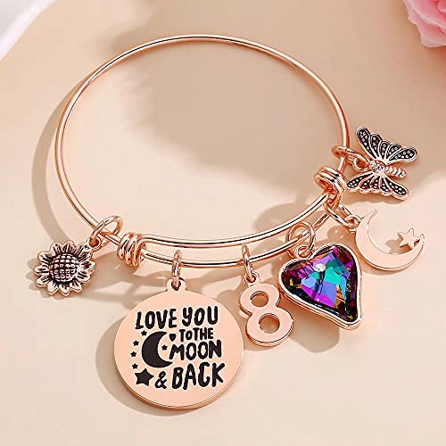 Image of Ursteel Birthday Gifts for Women Girls Bracelet, Birthday Charm Bracelets 10th 20th 30th 40th 50th 60th 70th 80th 90th Birthday Gift for Daughter, Sister, Friend, Teen Girls, Mom, Grandma