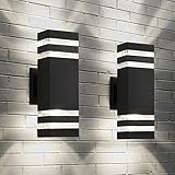 ZSMAIKU LED Square Up and Down Outdoor Light Fixture,Garage Outdoor Lights 2PACK, GU10 Bulbs 14W IP6