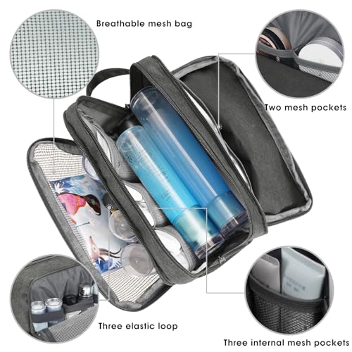 Image of WANDF Travel Toiletry Bag for Men, Small Dopp Kit for Toiletries