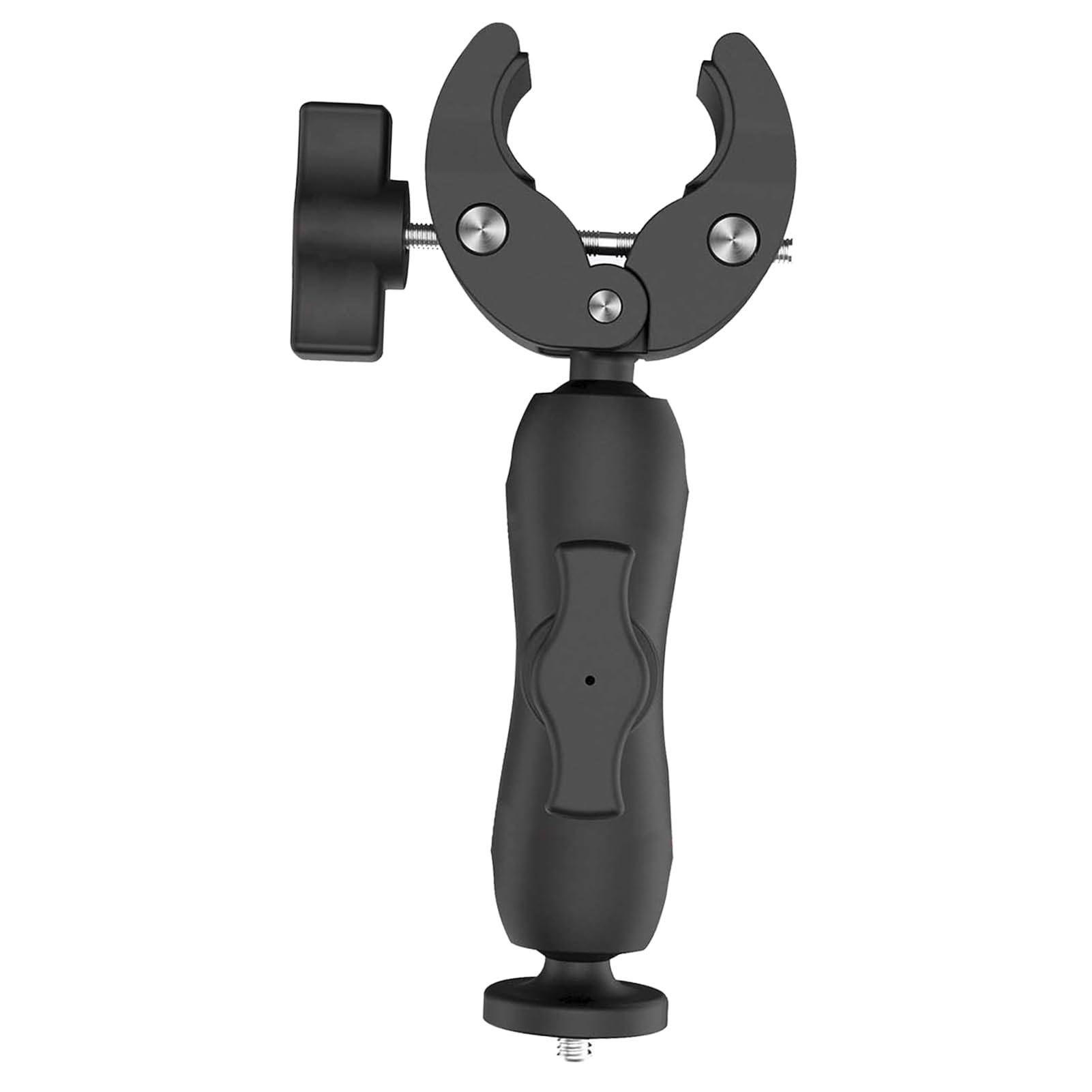 Xixian Pole Clamp Mount, Aluminum Alloy Bracket with Adjustable Angle, Universal for Mini Satellite Antenna, RV Ladders Yacht Poles (Mount and Black Adapter)