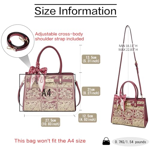 Image of FOXLOVER Medium Tote Bag for Women Designer Vintage Satchel Handbags Top-handle Purses