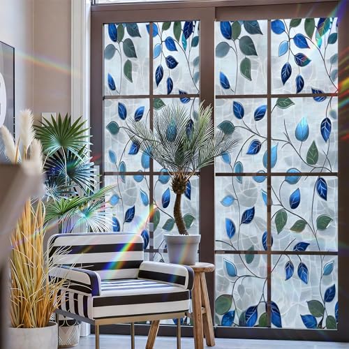 Película decorativa para ventana con diseño floral 3D miniatura 3