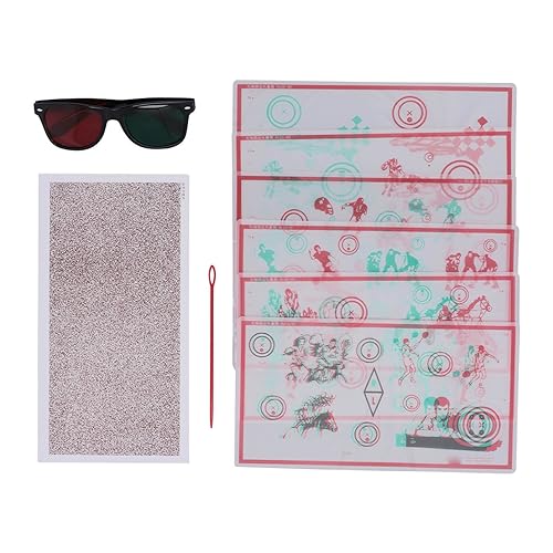 Red Green Vectograms,Red Green Fixed Vectograms Insufficiency Eye Training Low Vision Test Chart with Glasses