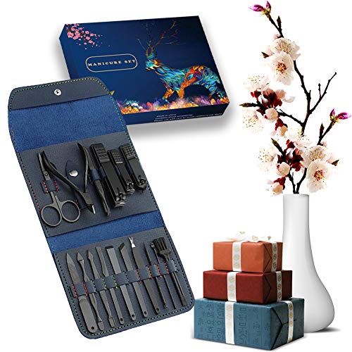 Maniküre-Set | Pediküre Kit | 16-teiliges Nagel Schere Nagelpflege Nagelknipser etui, Nagelset Nageletui Prinzetten-Set… – Bild 6