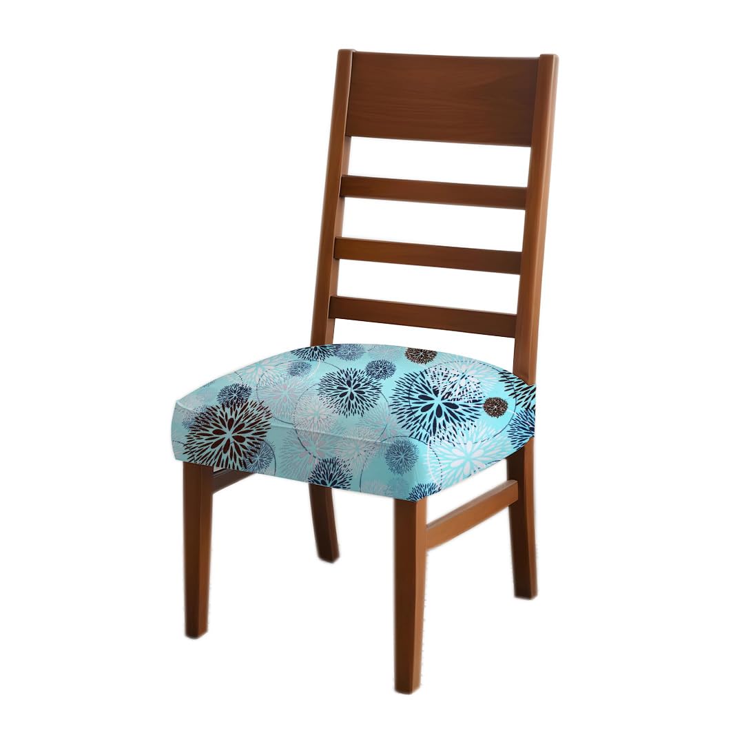 HOTKEI Pack of 4 Sea Blue Floral Dining Chair Seat Cover 200GSM Fabric Elastic Magic Chair Cover Stretchable Protector Slipcover for Dining Table Chair Cover Set of 4 Seater (B0CKBPRQNJ) Amazon Price History, Amazon Price Tracker
