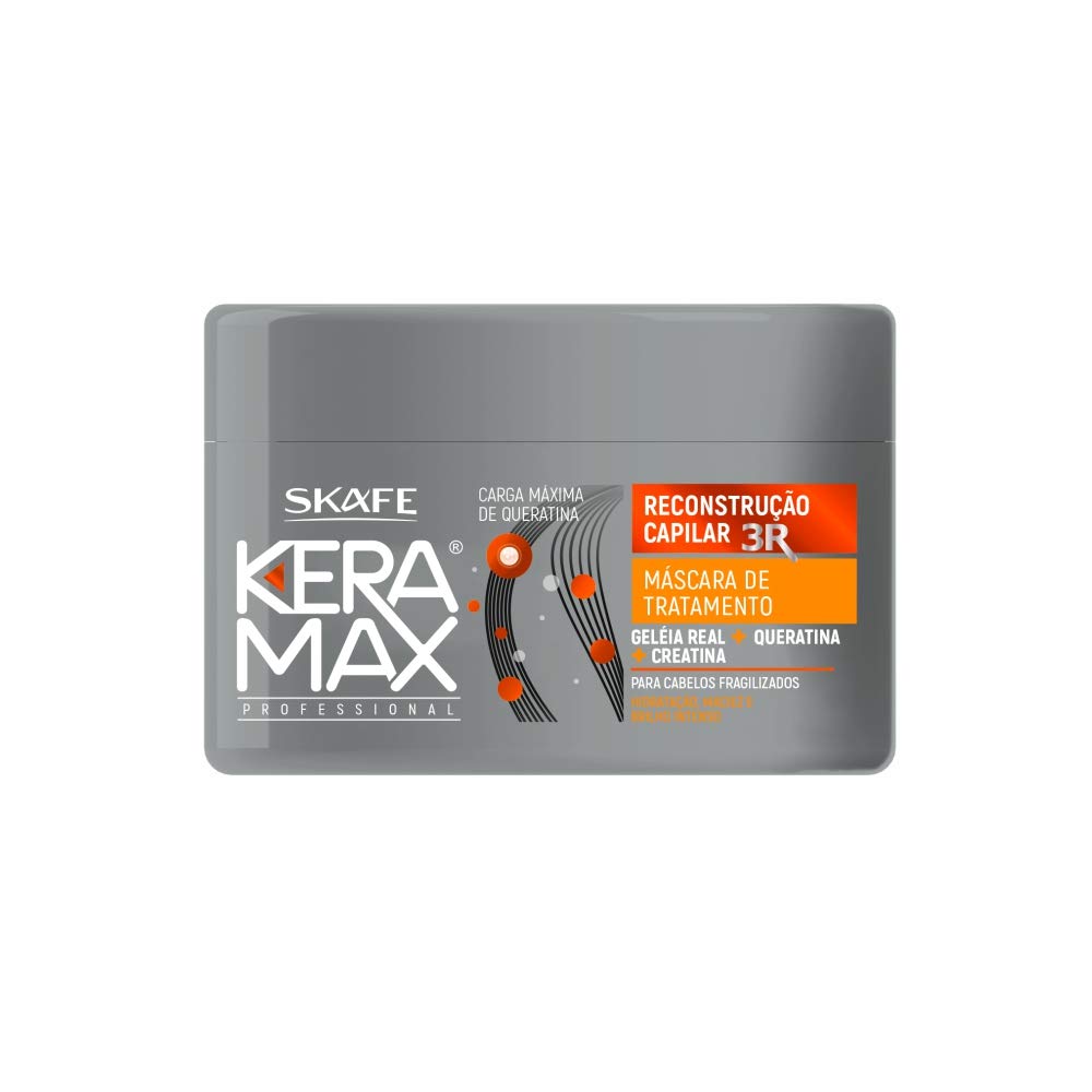 Skafe - Linha Keramax (Reconstrucao Capilar) - Mascara de Tratamento (3 em 1) 350 Gr - (Keramax (Hair Reconstruction) Collection - Treatment Mask 3 in 1 Net 12.34 Oz)