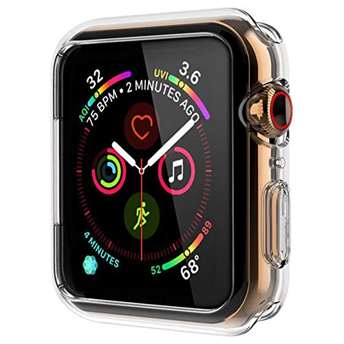FanTEK Compatible for Apple Watch Case 44mm, TPU Soft iWatch Case Cover Protector, Resilient Shock Absorption Ultra-Thin Apple Watch Case for Series 4 Series 5 (Clear)