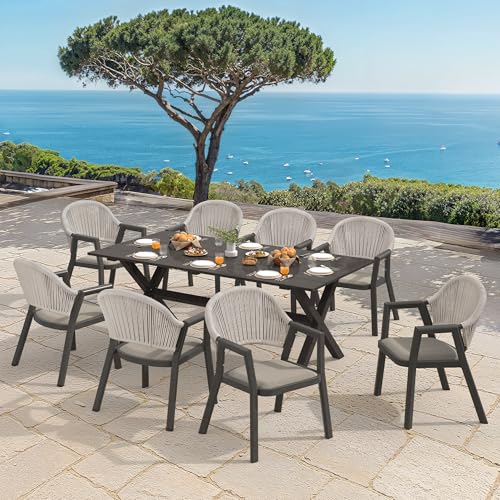 Cozyman 9-Piece PE Wicker Dining Set