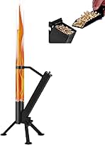 CHARMELEON Wood Pellet Fire Pits for Outside – Portable Wood Pellet Heater – Painted Stainless Steel Outdoor Fire Pit for Backyard – Patio Rocket Stove – Matte Black