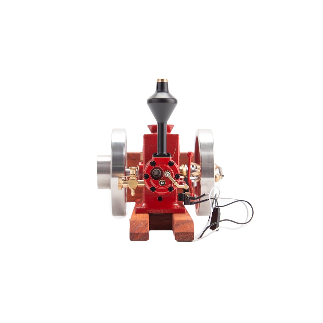 BuildCubes ENGINE HM-01 Hit and Miss Kit de Modèle de Moteur à Eessence, 7cc Horizontal Stationnaire 4-Temps Métal Moteur à Combustion Interne avec Levier de Vitesse Haute/Basse, Cadeau -KIT
