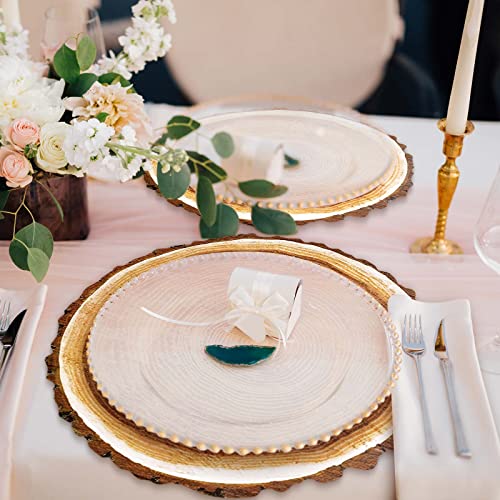 Eaasty Disposable Slice Paper Place Mats Vintage Round Rustic Slices Place Mat For Fall Dinner Country Farmhouse Table Setting Wedding Party Table Decor thumb #5