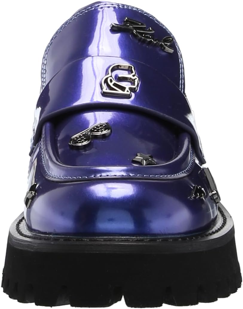 Karl Lagerfeld Womens Gaston Lug Sole Loafer with Pin Embellishments - Image 2