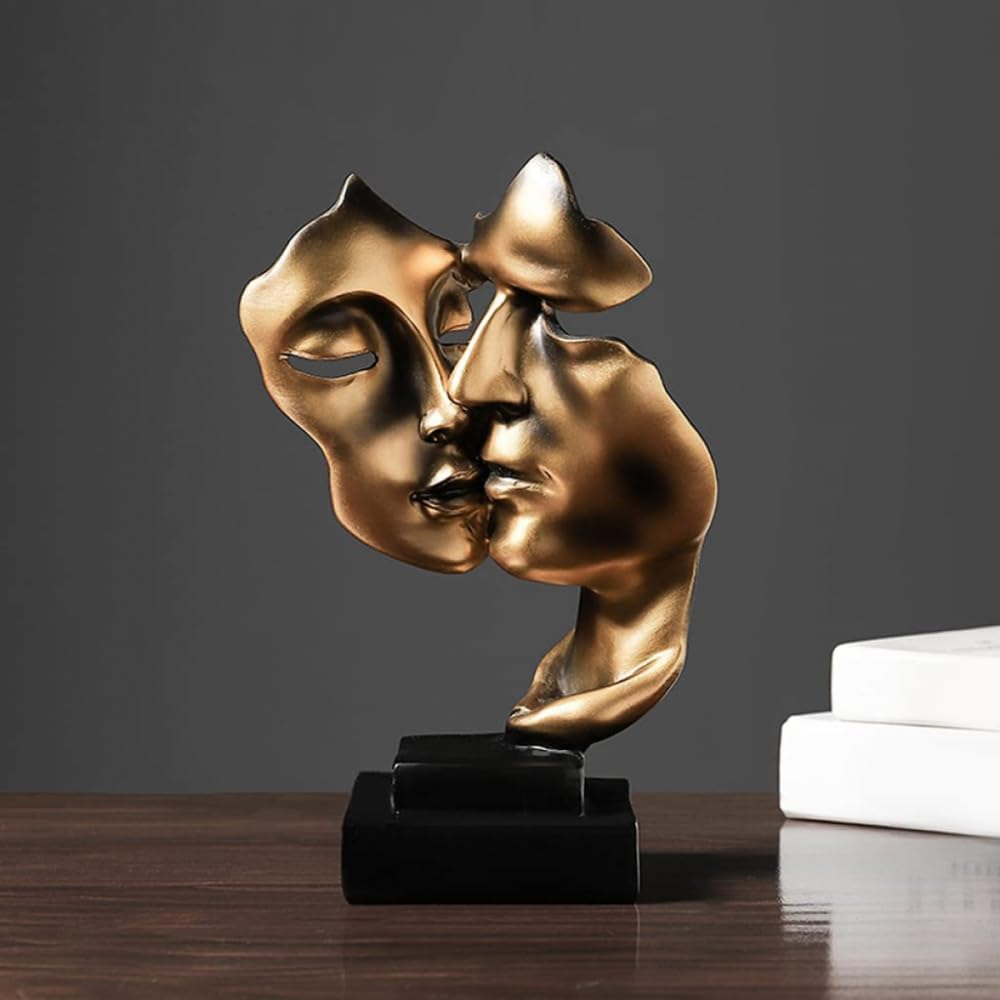 Esculturas abstractas, estatuas de rostro, manualidades artesanales, estatua de The Thinker sosteniendo esculturas silenciosas para coleccionar figuras para oficina, hogar, gabinete de arte