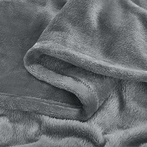 Image of BEDELITE Fleece Blanket Soft Plush Full Bed Blanket Grey 84 inchx90 inch