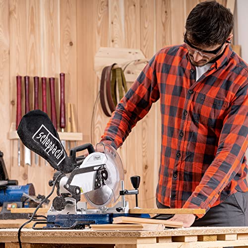 Scheppach Kappsäge HM80L mit Laser | Schnitthöhe 60mm | Schnittbreite 120mm | 1500W | Sägeblatt-Ø 210mm / 24 Z | beidseitig schwenkbarer Sägekopf | Gehrungssäge | mit Werkstückauflage & Spanner – Bild 8