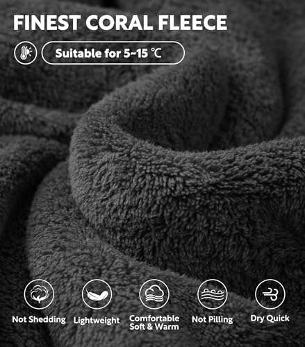 Image of DAVID ARCHY Men's Soft Fleece Plush Robe Full Length Long Bathrobe