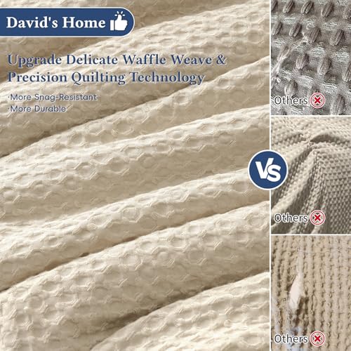 Image of David's Home Summer Waffle Weave Comforter Set, California King Linen