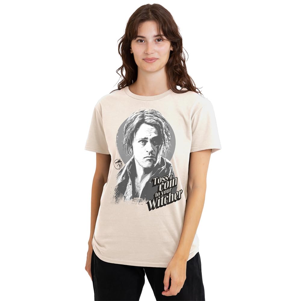 The Witcher - Jaskier Toss A Coin Ladies T Shirt, Natural, X-Large