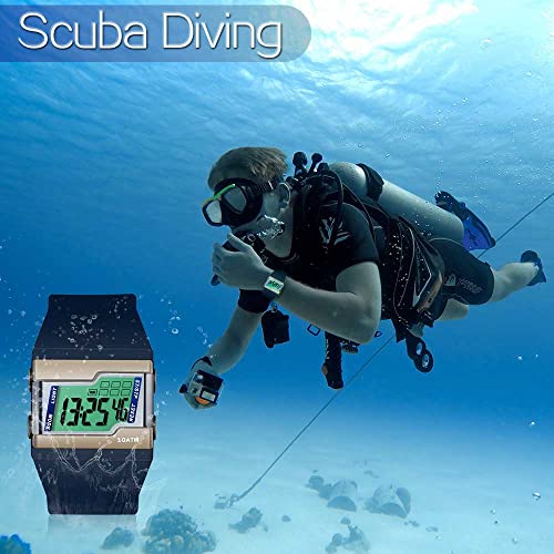 ILAME 10 ATM Water Resistant Digital Wristwatch for Swimming and Diving with Multiple Functions of Lap Stopwatch, Alarm Clock - Image 2