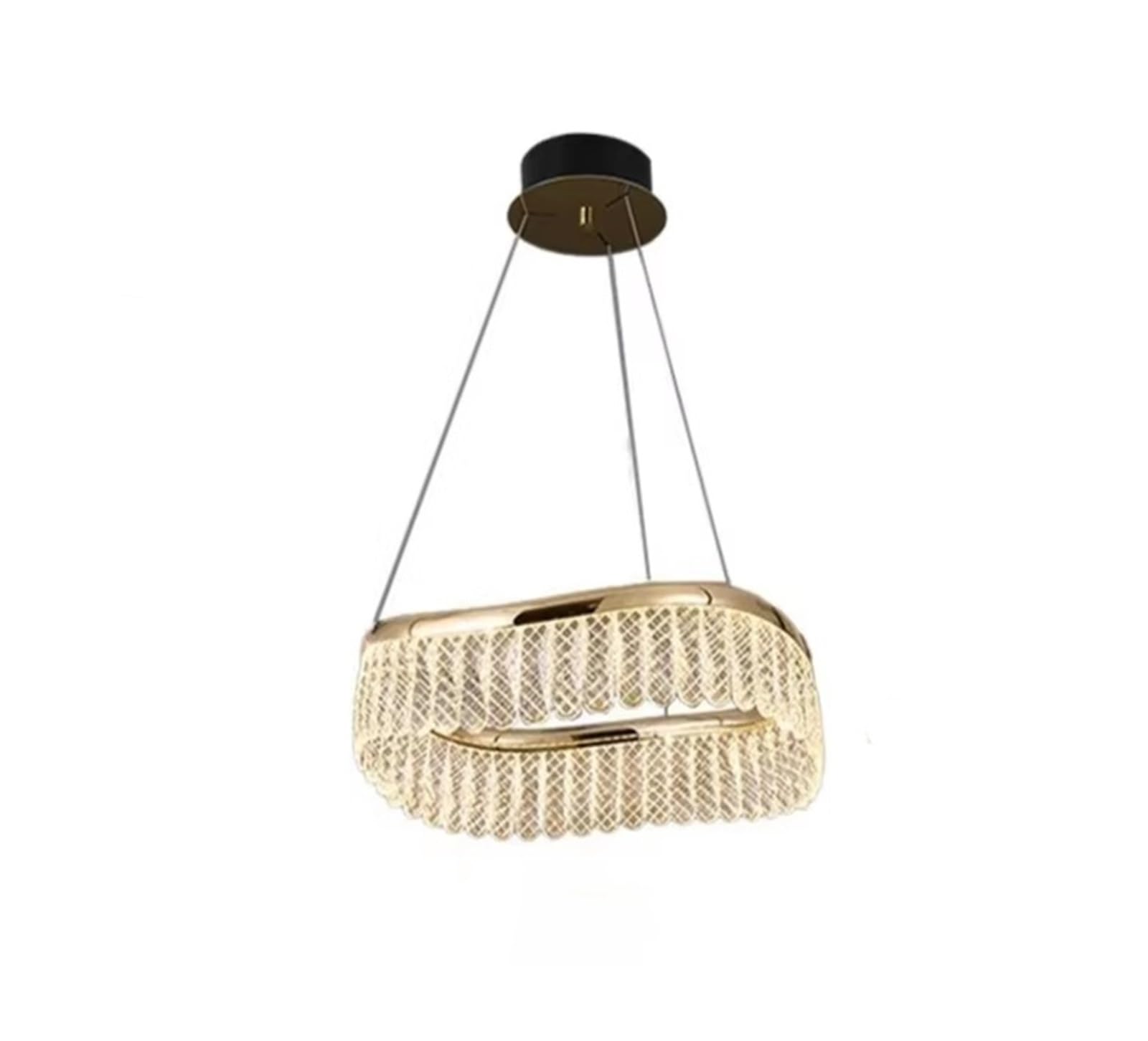 ZTCHSENZT Luxury Shiny Gold LED Chandeliers Modern Creative Crystal Hanging Lamps for Living Dining Room Restaurant Decor Pendant Light,White light-40cm