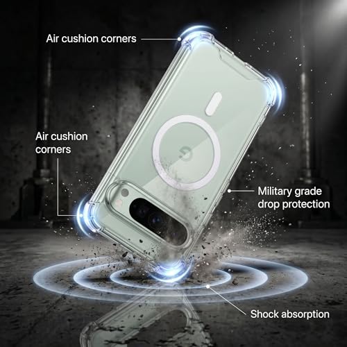 Image of amazon basics Crystal Clear Magnetic Case for OnePlus 15 5G | Compatible with MagSafe Accessories | Air-Guard Corners | Shockproof TPU + Hard PC Back | Slim Transparent Protective Cover (Clear)