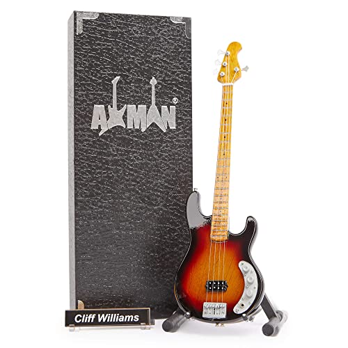 Cliff Williams (AC/DC) – Réplique de guitare miniature. - Les Beatles, Paul McCartney, John Lennon, RIngo Starr, George Harrison Cliff Williams (AC/DC) - Réplique de guitare miniature.