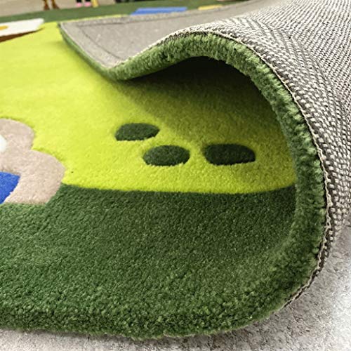 Ronde Vloerkleden Baby Kids Round Rug speelmat Tapijt Play Mat Ronde Kinderdagverblijf van de Baby Rugs Kerstmis Rug Thanksgiving, groen (Size : Diameter 100cm) - Afbeelding 4