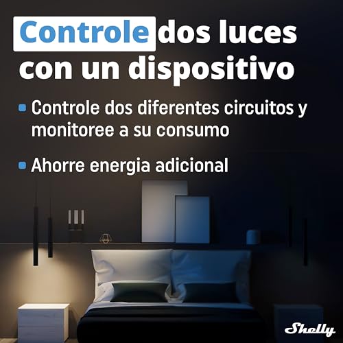 Shelly Plus 2PM - Interruptor Inteligente WiFi & Bluetooth, para Cortinas y Persianas, 2 Canales - 16A, Medición de Energía y Temporizador, Control Remoto por Teléfono, Alexa y Google Home (4 Piezas) - imagen 5